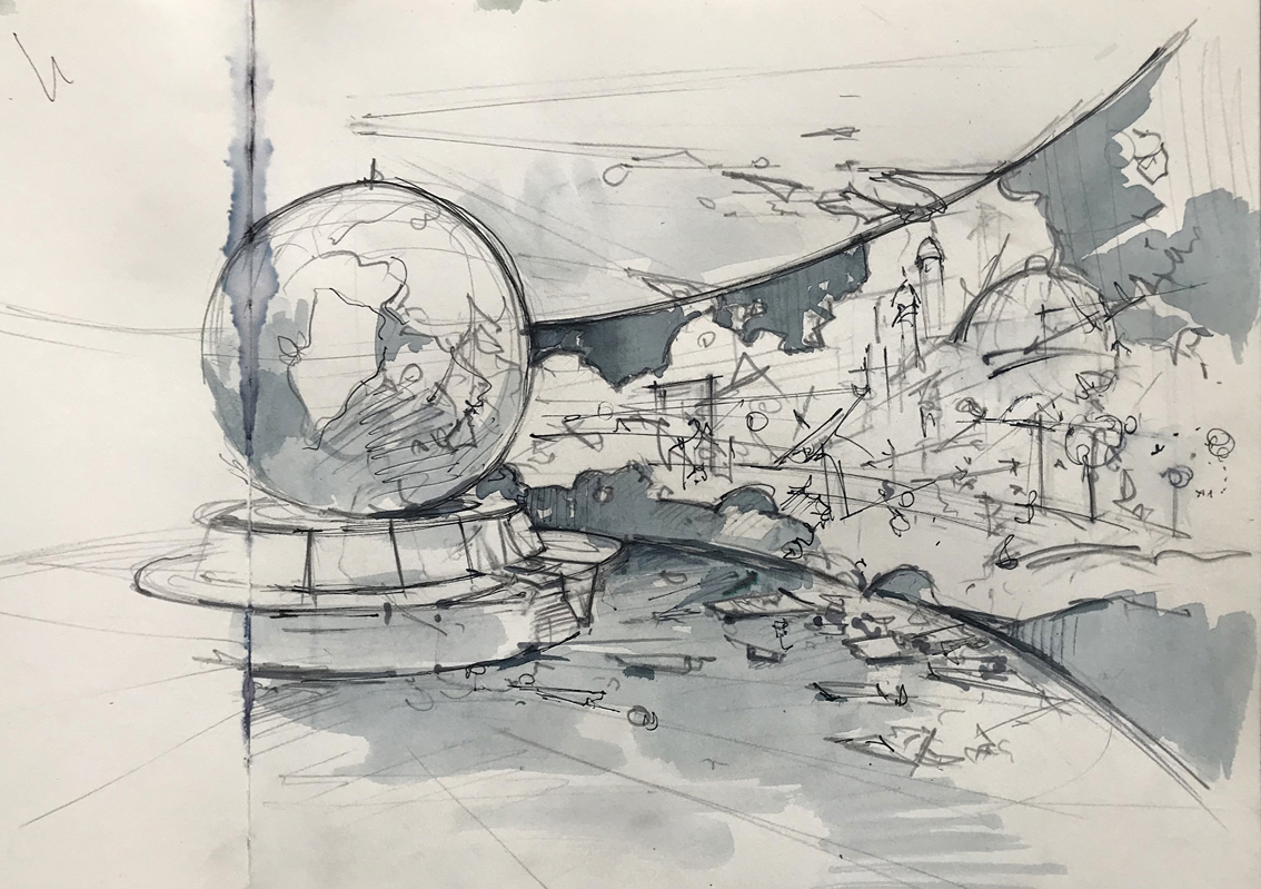 Ulugh Beg. Intrinsic Futuristic Machine of Central Asia, ground floor, draft 